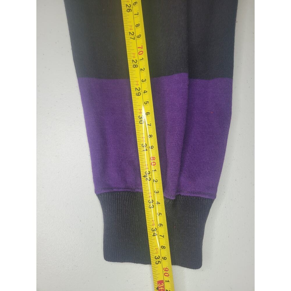 Vntg Polo By Ralph Lauren Polo Shirt Men L Purple Black Rugby Stripe Long Sleeve - Picture 11 of 12